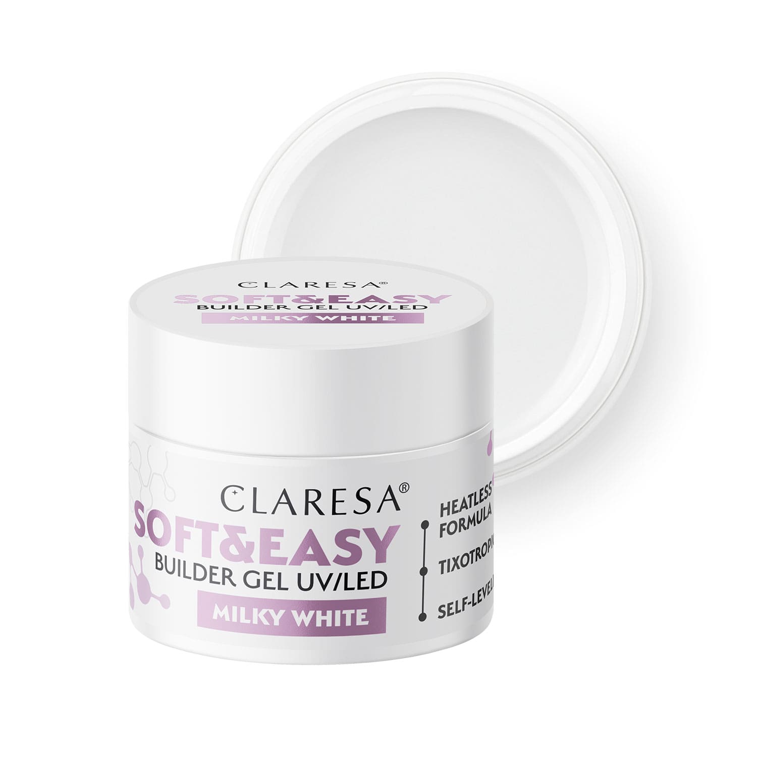 CLARESA SOFT&EASY stavebný gél MILKY WHITE - 45g