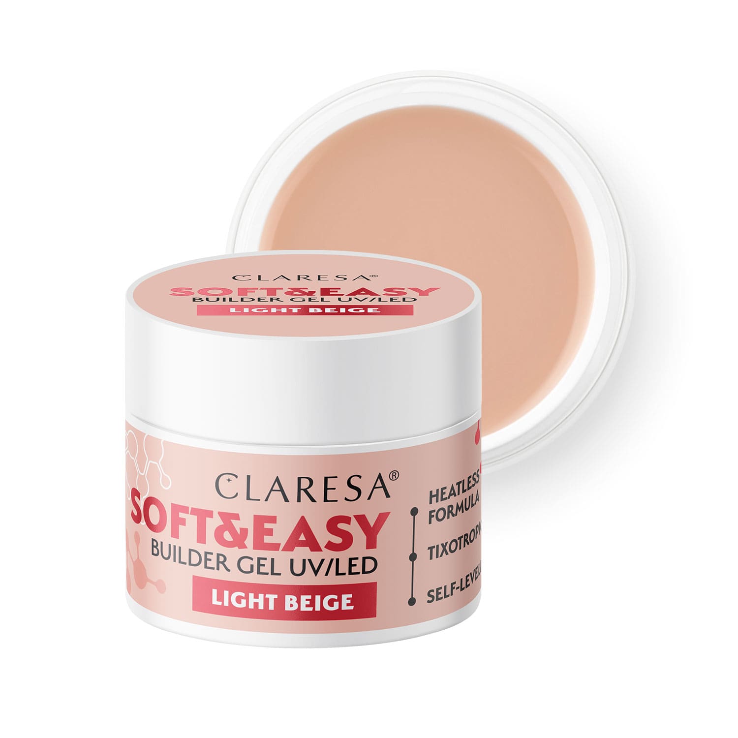 CLARESA SOFT&EASY stavebný gél LIGHT BEIGE - 90g