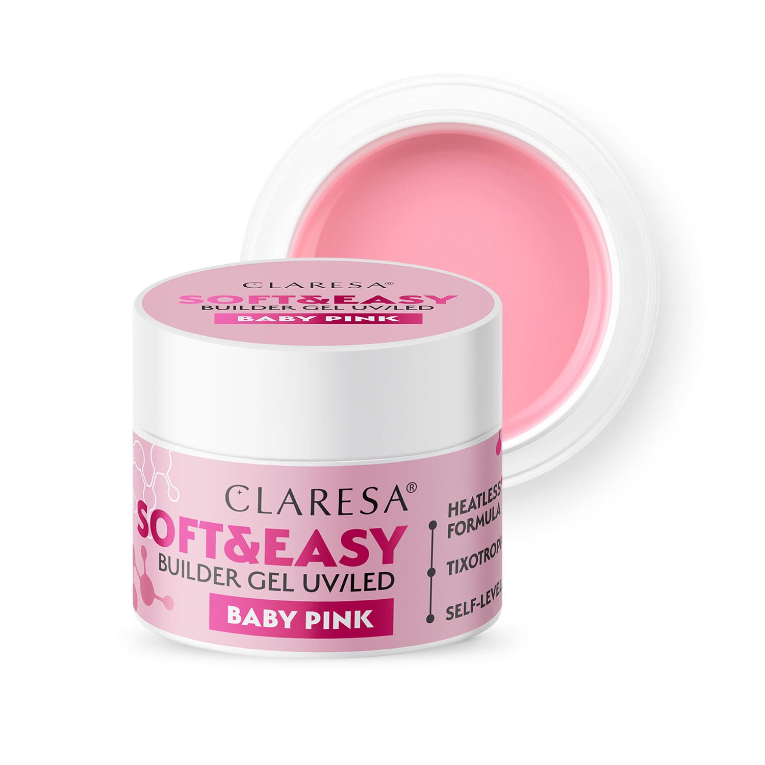 CLARESA SOFT&EASY stavebný gél BABY PINK - 90g