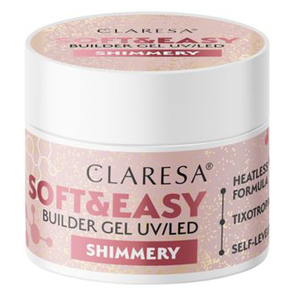 CLARESA SOFT&EASY stavebný gél SHIMMERY - 45g