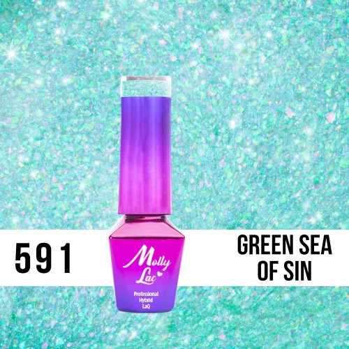 Gél lak MOLLY LAC MERMAID WHISPERS GREEN SEA OF SIN 5ml č.591