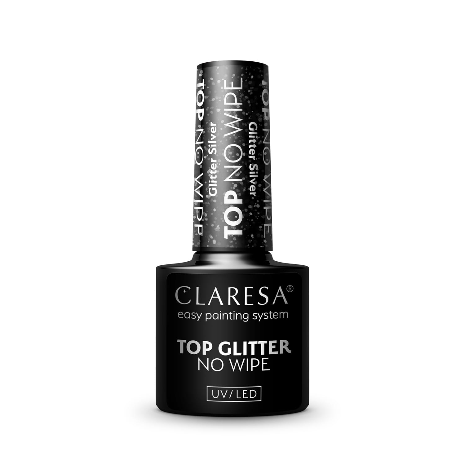 CLARESA Top GLITTER SILVER No Wipe - 5g